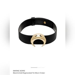 Marine Serre Black and Gold Regenerated Tin Moon Choker